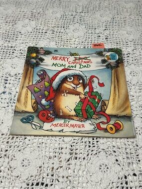 Vintage 1982 Merry Christmas Mom and Dad Holiday Golden Book by Mercer Mayer -